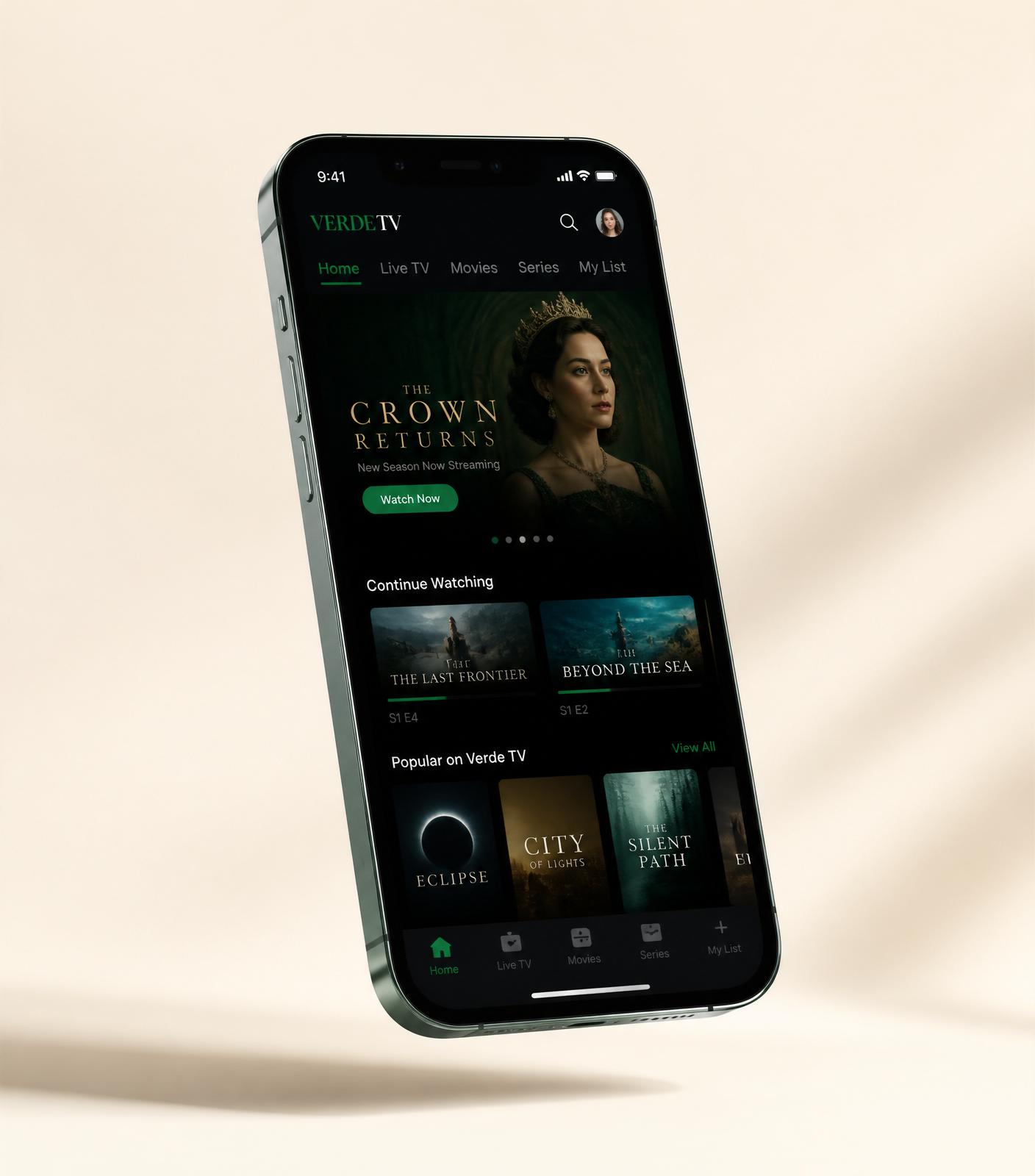 Mahanga TV mobile app on a smartphone